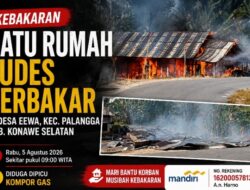 Satu Unit Rumah di Desa Eewa Ludes Terbakar, Seluruh Harta Benda Korban Hangus.