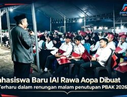 Mahasiswa Baru IAI Rawa Aopa Dibuat Terharu dalam Renungan Malam Penutupan PBAK 2026.