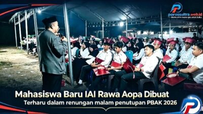 Mahasiswa Baru IAI Rawa Aopa Dibuat Terharu dalam Renungan Malam Penutupan PBAK 2026.